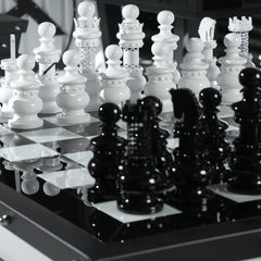 The Archtwain Masterpiece - Luxury Chess Table with Metal Frame & Tempered Glass, 125cm