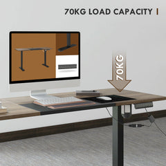 Vinsetto black electric height-adjustable standing desk with LED display