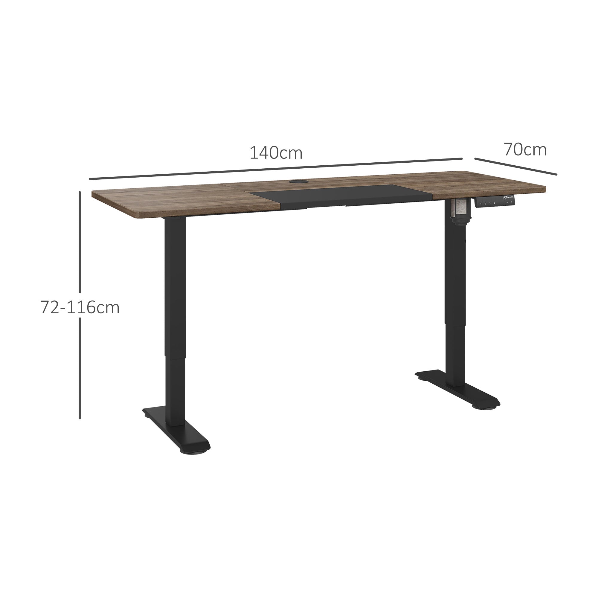 Vinsetto black electric height-adjustable standing desk with LED display