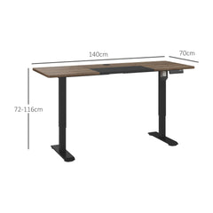 Vinsetto black electric height-adjustable standing desk with LED display