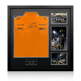 Lando Norris Signed McLaren F1 Shirt Elite Frame