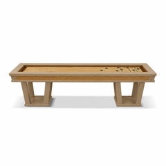 The Grand Shuffleboard Table – Luxury Black Metal & Chestnut Wood, 300cm