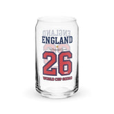 England World Cup '26' Can-Shaped Glass