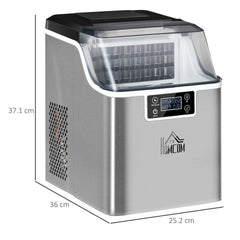 HOMCOM 3.2L Portable Ice Maker Machine for Home Bars & Parties - Silver