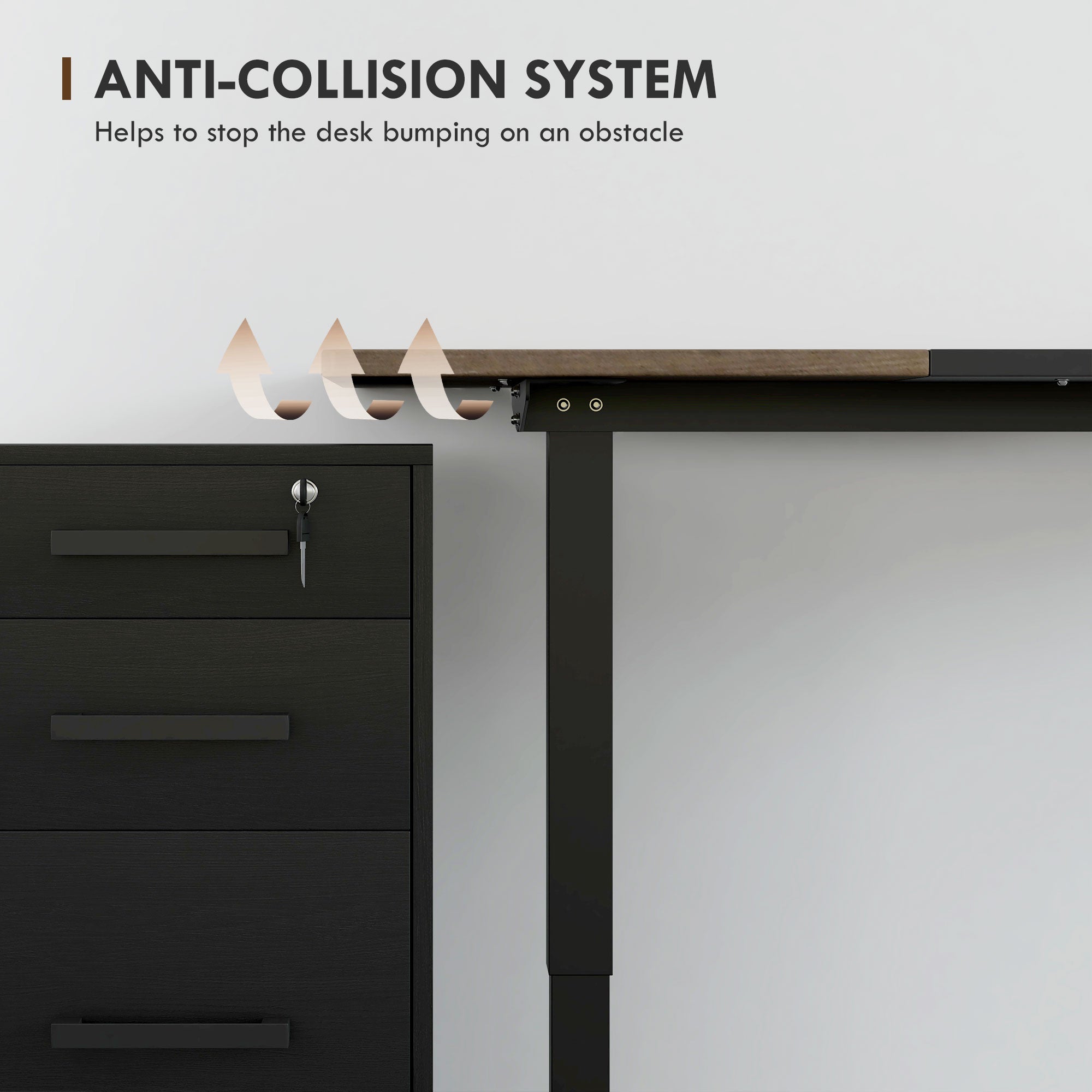 Vinsetto black electric height-adjustable standing desk with LED display