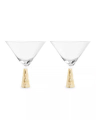 Astrid Set Of Two Cocktail Glasses With Gold Finish Stem