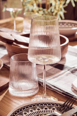 Eldon Set of Four Ribbed Wine Glasses 430ml