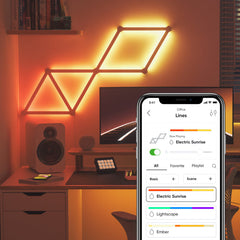 Nanoleaf Lines 60 Degree Starter Kit (9-Pack) | Modular RGB Wall Lights for Man Caves, Gaming Setups & Home Bars