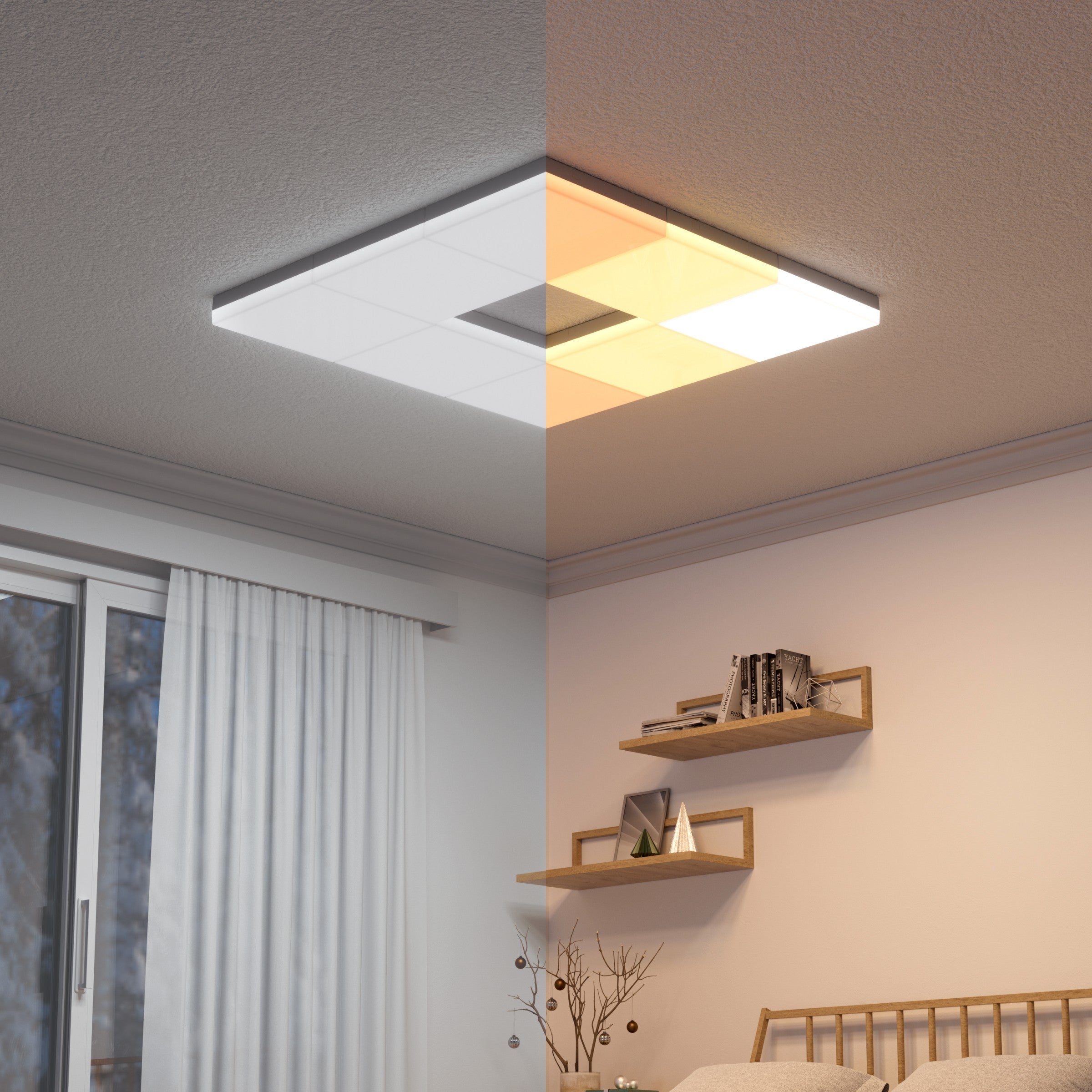 Nanoleaf Skylight Starter Kit (6-Pack) | Smart Ceiling Lights for Man Caves, Basements & Games Rooms