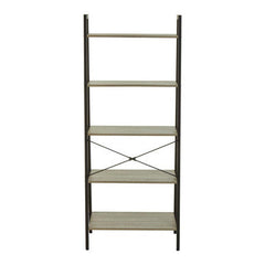 Bradbury Five Tier Grey Oak Veneer Ladder Shelf Unit