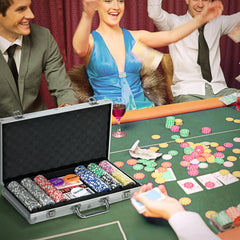 Tournament Poker Set in Case – 300 Poker Chips, Blinds & Lockable Aluminium Case | UK Poker Set