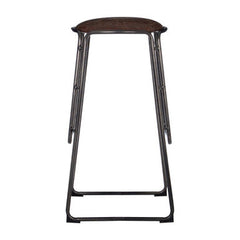 Dalston Mocha Bar Stool With Gunmetal Legs
