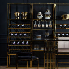 Piermount Gold Bar Shelf Unit With Glass Rack