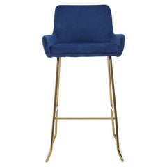 Tamzin Blue Velvet Bar Chair With Low Arms