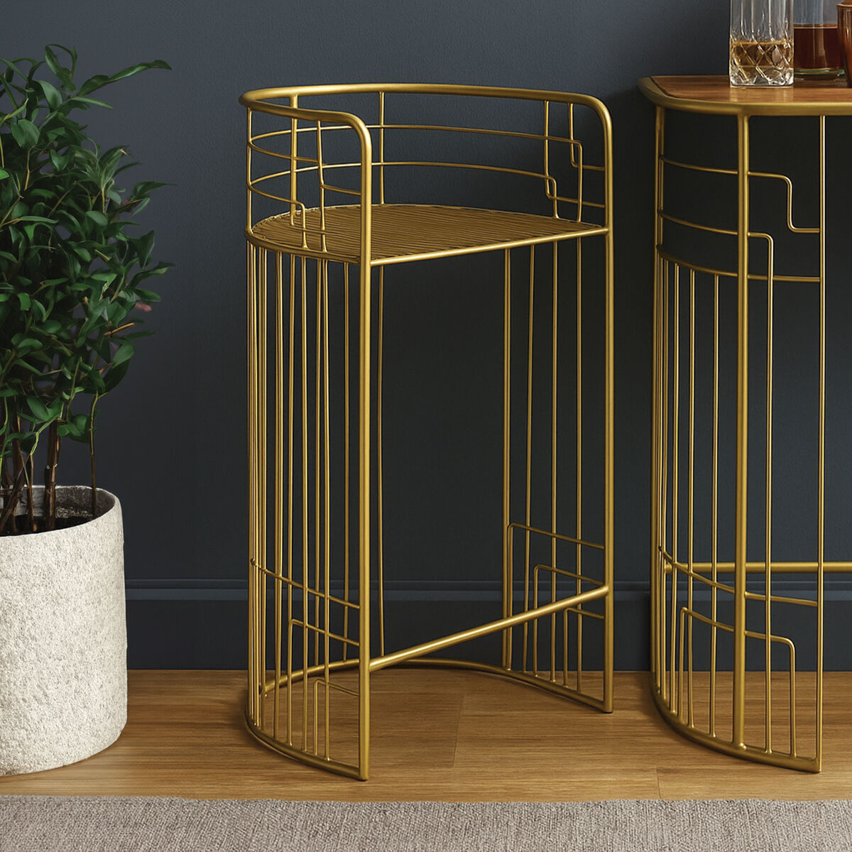 Rabia Gold Finish Bar Chair