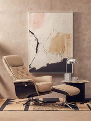 Warrington Mink Leather Effect Recliner And Footstool