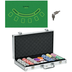 Tournament Poker Set in Case – 300 Poker Chips, Blinds & Lockable Aluminium Case | UK Poker Set