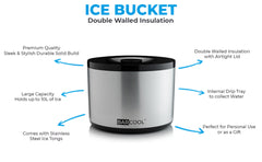 Barcool 10L Ice Bucket Round - Silver