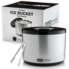 Barcool 10L Ice Bucket - Round Silver