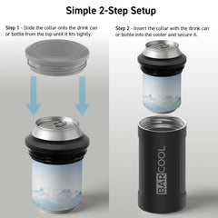 Barcool Insulated Beer Cooler and Tumbler with Opener Stainless Steel