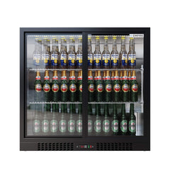 Empire Double Door 208L Bottle Cooler – B Energy Rated Sliding Door Commercial Back Bar Fridge | CL-210S