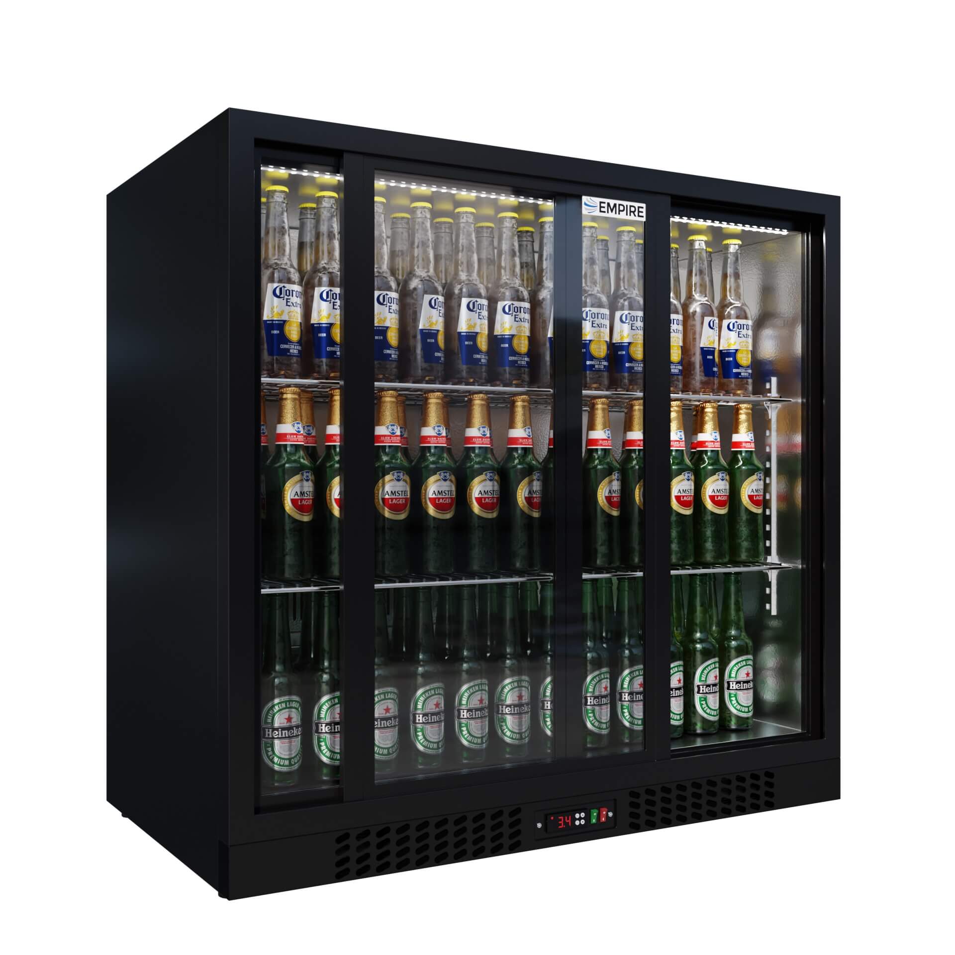 Empire Double Door 208L Bottle Cooler – B Energy Rated Sliding Door Commercial Back Bar Fridge | CL-210S