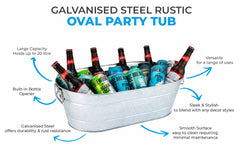 Barcool 20L Galvanised Steel Party Tub