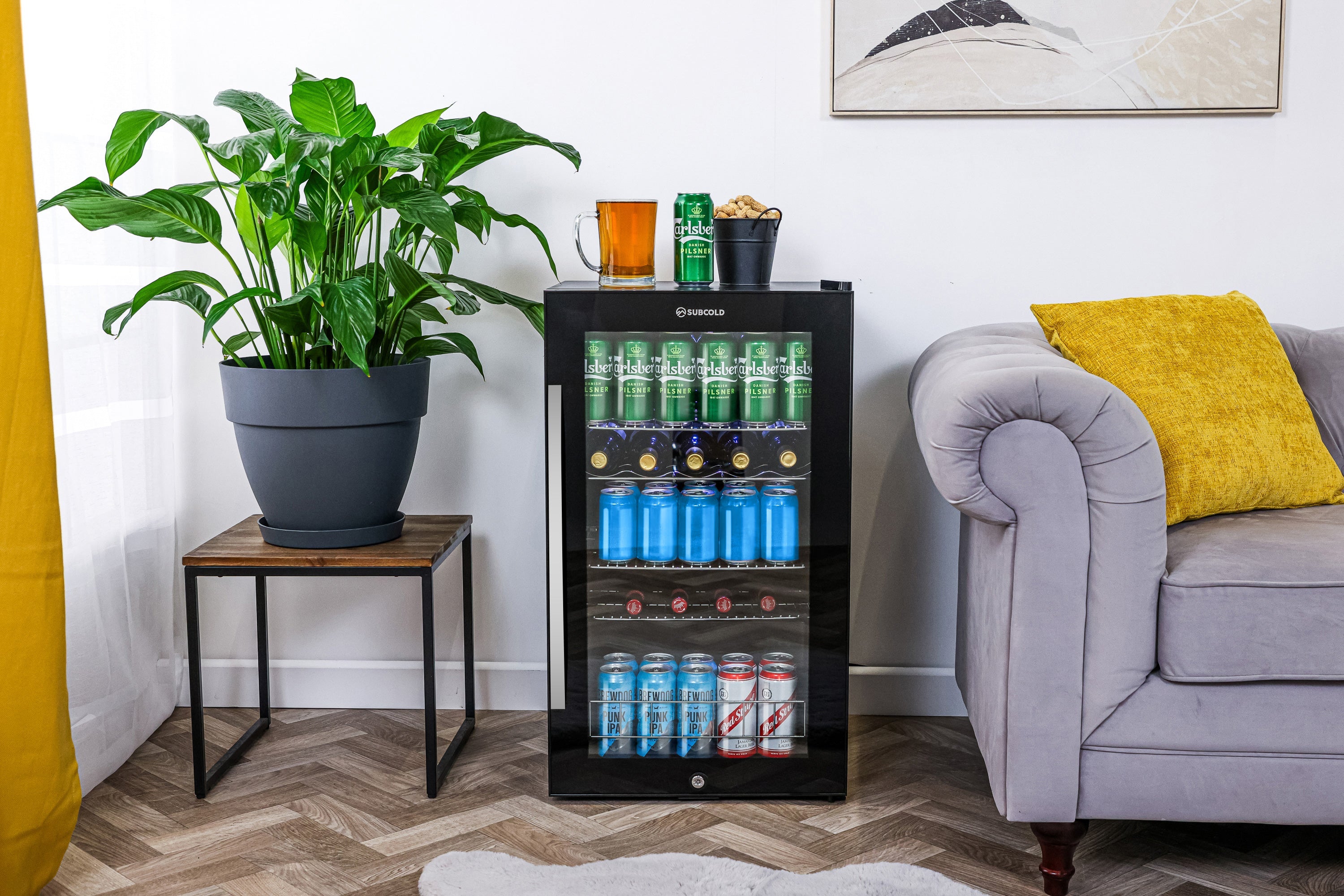 Subcold Ace 100 Beer Fridge Black - 95L Lockable Drinks Fridge for Home Bars, Gaming Rooms & Man Caves