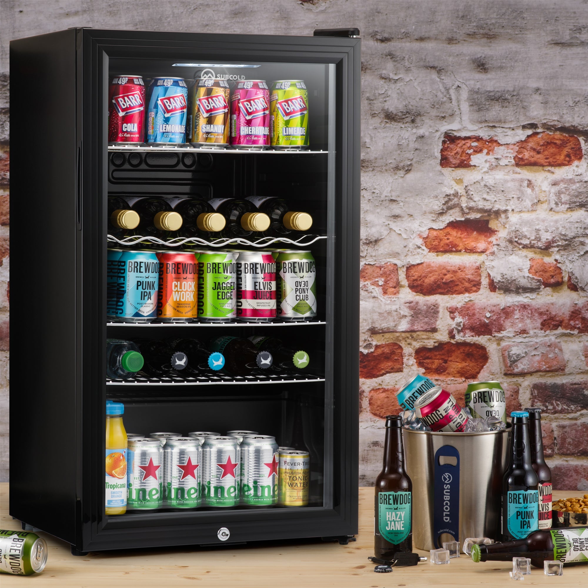 Subcold Super 85 Beer Fridge Black | 83L Glass Door Drinks Fridge