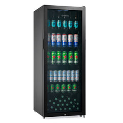Subcold Maxi 250L Tall Drinks Fridge - Black / Stainless Steel