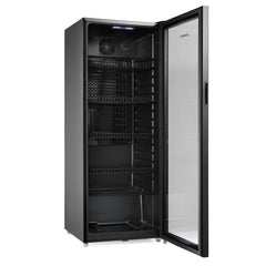 Subcold Maxi 250L Tall Drinks Fridge - Black / Stainless Steel