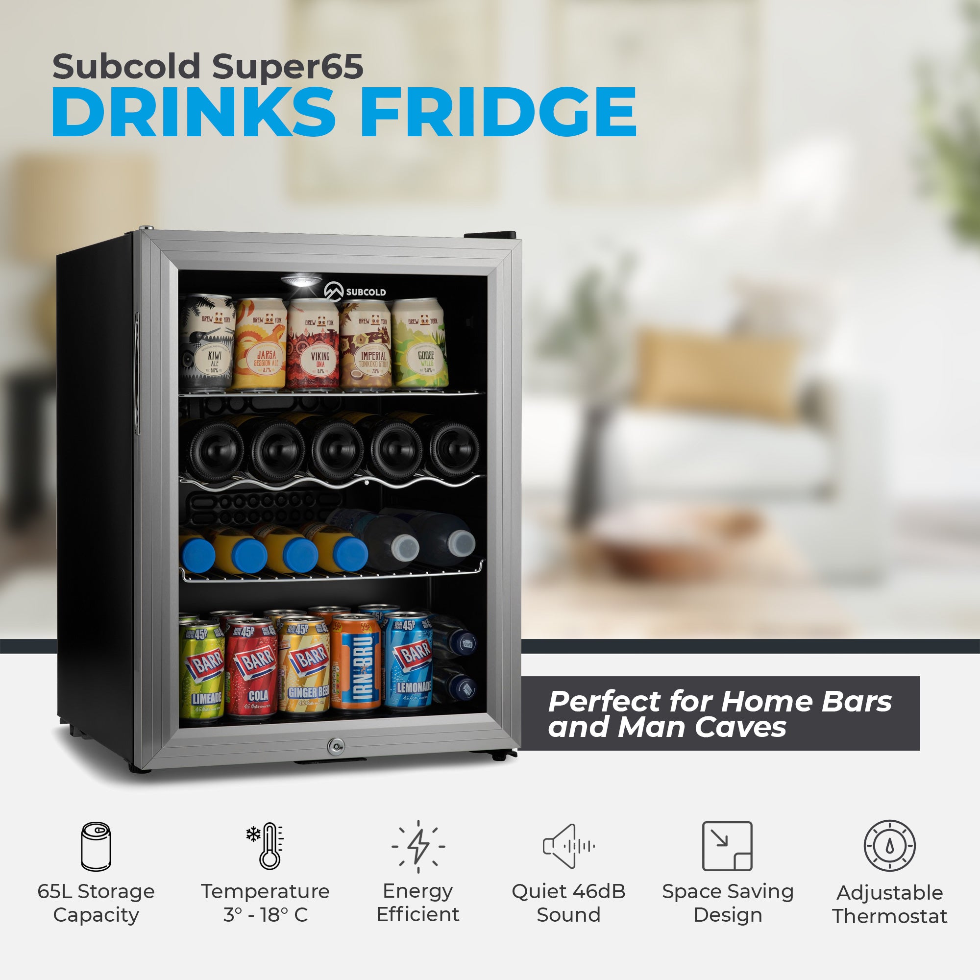 Subcold Super 65 LED Beer Fridge - Stylish & Spacious – Man Cave Geek
