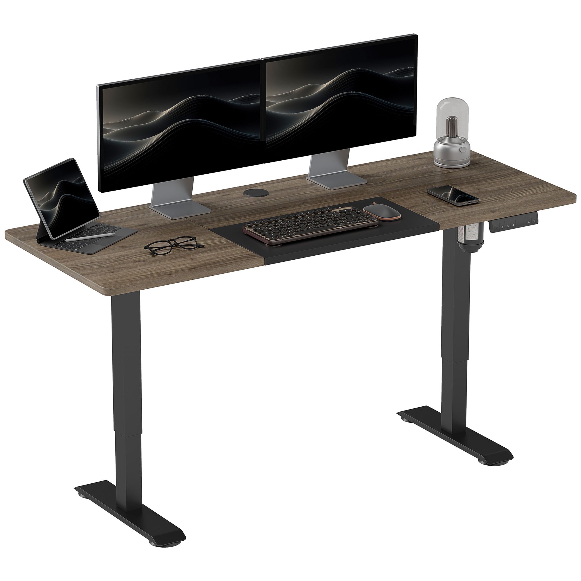 Vinsetto black electric height-adjustable standing desk with LED display