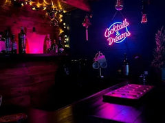 Cocktails & Dreams Glass Neon Light Sign