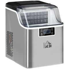 HOMCOM 3.2L Portable Ice Maker Machine for Home Bars & Parties - Silver