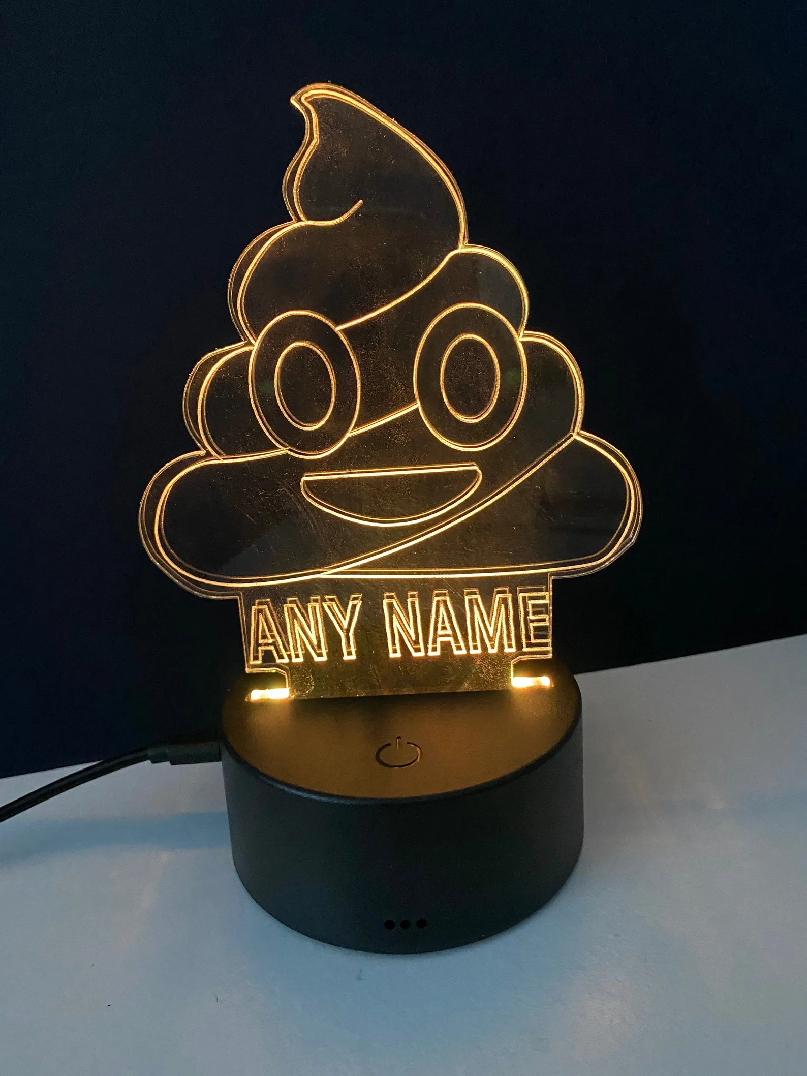 Personalised Poo Emoji LED Light